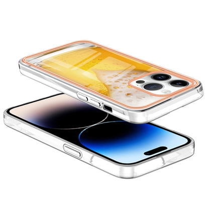 For iPhone 16 Pro Max Electroplating Marble Dual-side IMD Phone Case(Draft Beer) - iPhone 16 Pro Max Cases by buy2fix | Online Shopping UK | buy2fix