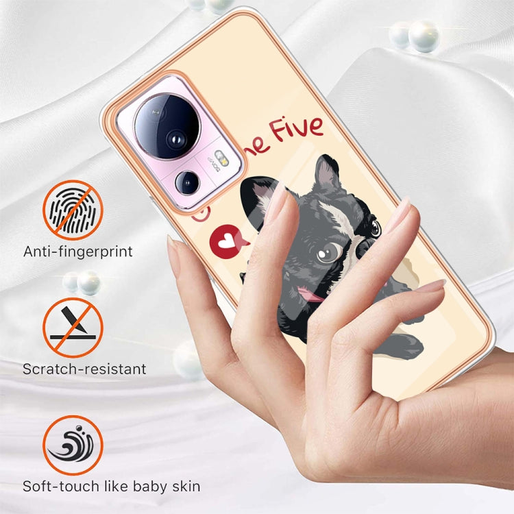 For Xiaomi 13 Lite 5G Electroplating Marble Dual-side IMD Phone Case(Lucky Dog) - 13 Lite Cases by buy2fix | Online Shopping UK | buy2fix