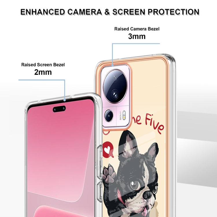 For Xiaomi 13 Lite 5G Electroplating Marble Dual-side IMD Phone Case(Lucky Dog) - 13 Lite Cases by buy2fix | Online Shopping UK | buy2fix