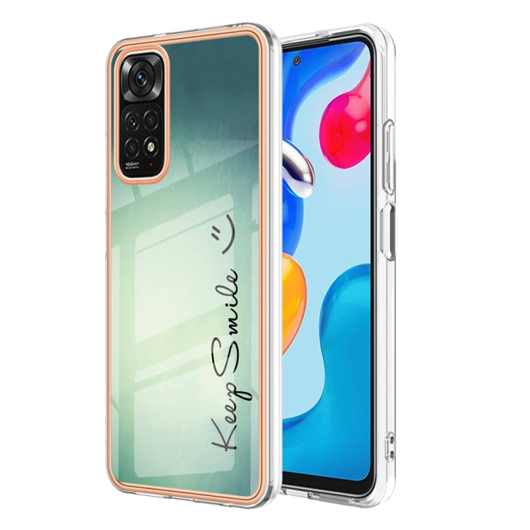 For Xiaomi Redmi Note 11s / Note 11 4G Electroplating Marble Dual-side IMD Phone Case(Smile) - Xiaomi Cases by buy2fix | Online Shopping UK | buy2fix