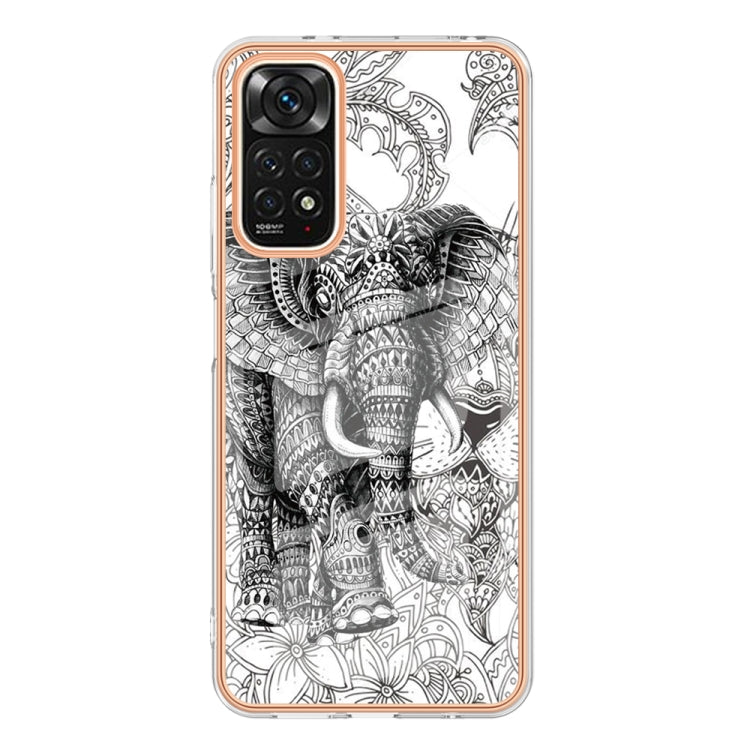 For Xiaomi Redmi Note 11s / Note 11 4G Electroplating Marble Dual-side IMD Phone Case(Totem Elephant) - Xiaomi Cases by buy2fix | Online Shopping UK | buy2fix