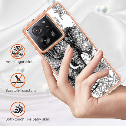 For Xiaomi 13T/13T Pro Electroplating Marble Dual-side IMD Phone Case(Totem Elephant) - Xiaomi Cases by buy2fix | Online Shopping UK | buy2fix