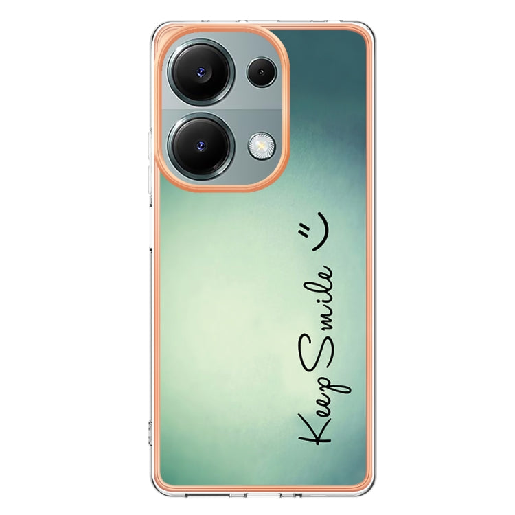 For Xiaomi Redmi Note 13 Pro 4G/Poco M6 Pro 4G Electroplating Marble Dual-side IMD Phone Case(Smile) - Note 13 Pro Cases by buy2fix | Online Shopping UK | buy2fix