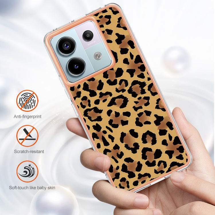 For Xiaomi Redmi Note 13 Pro 5G Global Electroplating Marble Dual-side IMD Phone Case(Leopard Print) - Note 13 Pro Cases by buy2fix | Online Shopping UK | buy2fix