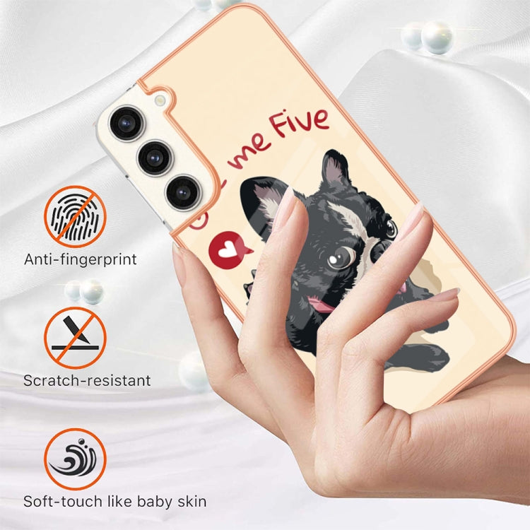 For Samsung Galaxy S23+ 5G Electroplating Marble Dual-side IMD Phone Case(Lucky Dog) - Galaxy S23+ 5G Cases by buy2fix | Online Shopping UK | buy2fix