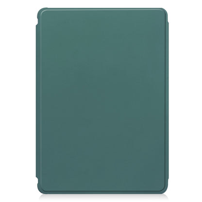 For Samsung Galaxy Tab S9 FE+ 360 Rotation Transparent Smart Leather Case with Keyboard(Dark Green) - Galaxy Tab S9 FE+ by buy2fix | Online Shopping UK | buy2fix