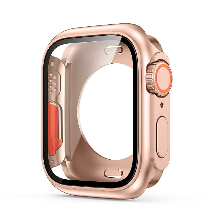 For Apple Watch Series 6 / 5 / 4 / SE 44mm Change to Ultra 49mm All-Inclusive Film Hybrid PC Watch Case(Rose Gold) - Watch Cases by buy2fix | Online Shopping UK | buy2fix