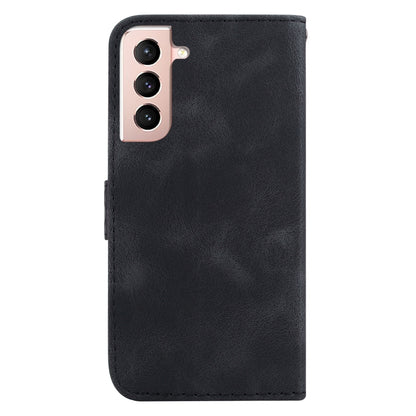 For Samsung Galaxy S22 5G 7-shaped Embossed Leather Phone Case(Black) - Galaxy S22 5G Cases by buy2fix | Online Shopping UK | buy2fix