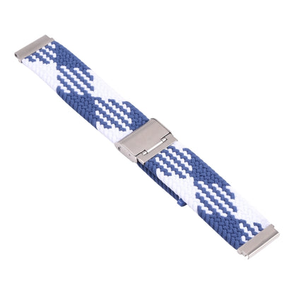For Samsung Galaxy Watch 6 / 6 Classic Nylon Braided Metal Buckle Watch Band(Z Blue White) - Watch Bands by buy2fix | Online Shopping UK | buy2fix
