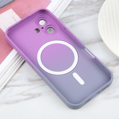 For iPhone 16 Liquid TPU Silicone Gradient MagSafe Phone Case(Purple) - iPhone 16 Cases by buy2fix | Online Shopping UK | buy2fix