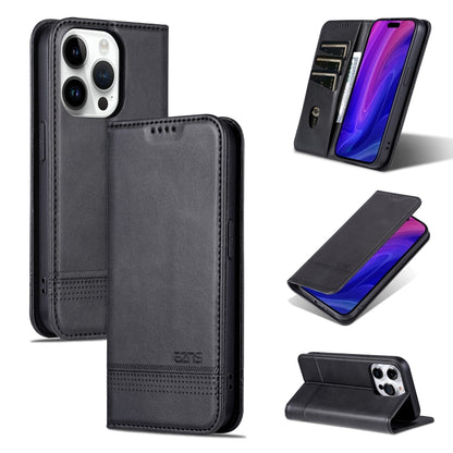 For iPhone 16 Pro AZNS Magnetic Calf Texture Flip Leather Phone Case(Black) - iPhone 16 Pro Cases by AZNS | Online Shopping UK | buy2fix