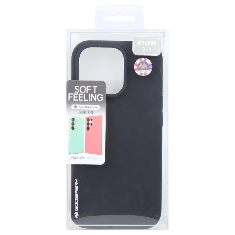 For iPhone 16 Pro GOOSPERY SOFT FEELING Liquid TPU Soft Phone Case(Black) - iPhone 16 Pro Cases by GOOSPERY | Online Shopping UK | buy2fix