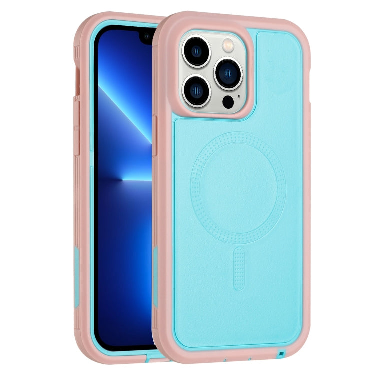 For iPhone 13 Pro Defender Series XT MagSafe Magnetic PC + TPU Shockproof Phone Case(Turquoise+Pink) - iPhone 13 Pro Cases by buy2fix | Online Shopping UK | buy2fix