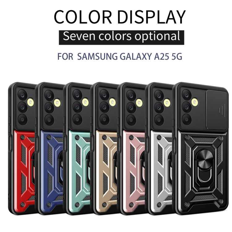 For Samsung Galaxy A25 5G Sliding Camera Cover Design TPU+PC Phone Case(Rose Gold) - Galaxy Phone Cases by buy2fix | Online Shopping UK | buy2fix