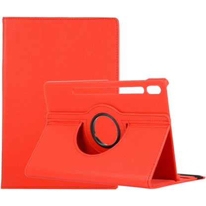 For Samsung Galaxy Tab S9 Ultra 360 Degrees Rotation Holder Litchi Texture Leather Tablet Case(Red) - Galaxy Tab S9 Ultra Cases by buy2fix | Online Shopping UK | buy2fix