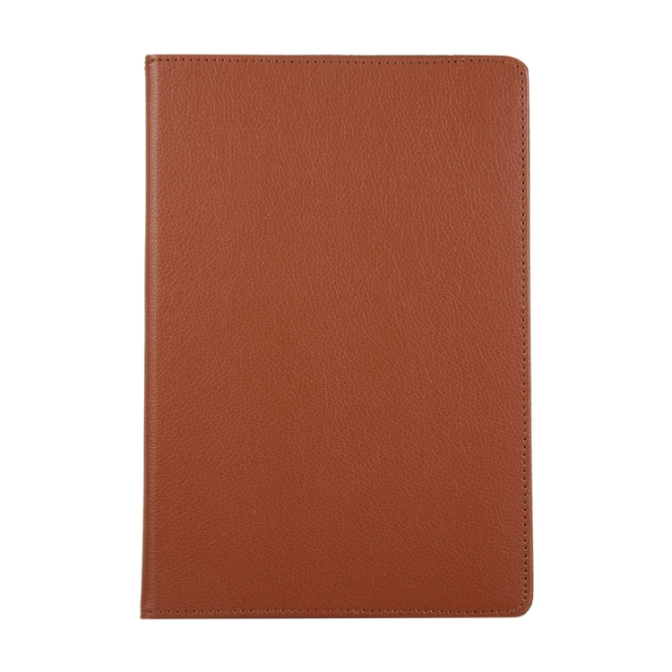 For Samsung Galaxy Tab S9 Ultra 360 Degrees Rotation Holder Litchi Texture Leather Tablet Case(Brown) - Galaxy Tab S9 Ultra Cases by buy2fix | Online Shopping UK | buy2fix