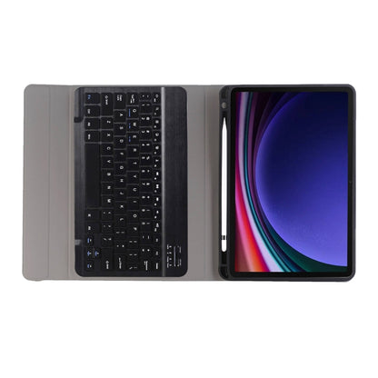 For Samsung Galaxy Tab S9 A710B Candy Color TPU Bluetooth Keyboard Leather Tablet Case with Pen Holder(Black) - Samsung Keyboard by buy2fix | Online Shopping UK | buy2fix