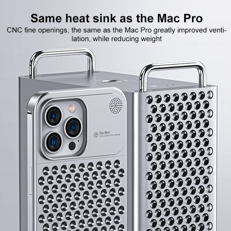 For iPhone 14 Aromatherapy Aluminum Alloy Cooling Phone Case(Grey) - iPhone 14 Cases by buy2fix | Online Shopping UK | buy2fix