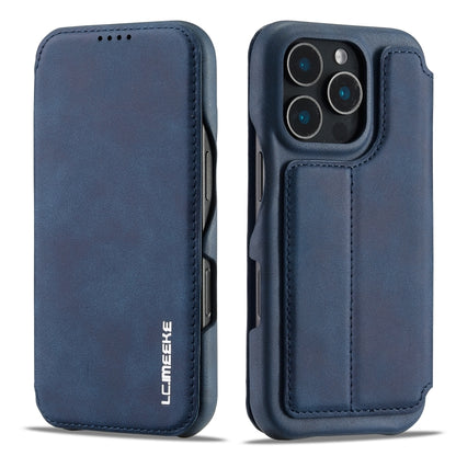 For iPhone 16 Pro LC.IMEEKE Hon Ancient Series Flip Leather Phone Case(Blue) - iPhone 16 Pro Cases by LC.IMEEKE | Online Shopping UK | buy2fix