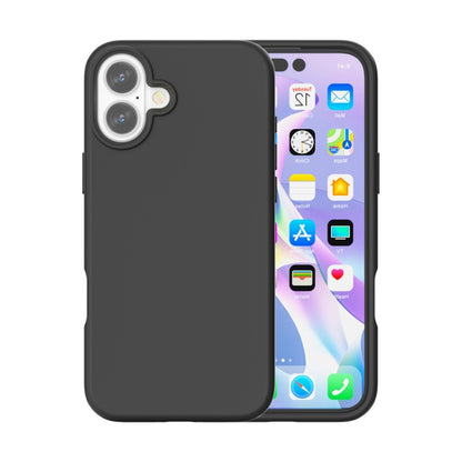 For iPhone 16 Plus Rubber Oil Surface Solid Color Phone Case(Black) - iPhone 16 Plus Cases by buy2fix | Online Shopping UK | buy2fix