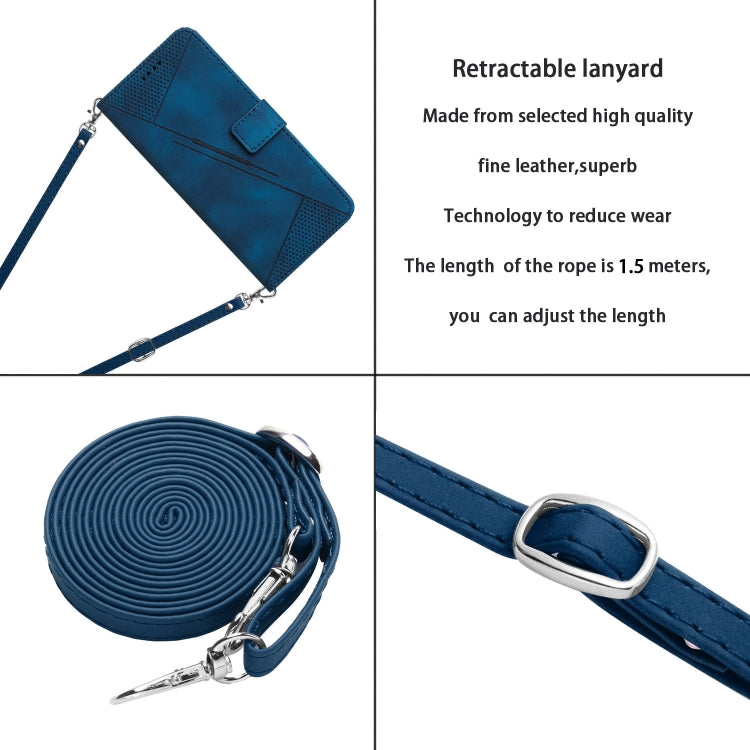 For Xiaomi Redmi Note 13 Pro+ Dream Triangle Leather Phone Case with Lanyard(Blue) - Note 13 Pro+ Cases by buy2fix | Online Shopping UK | buy2fix