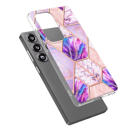 For Samsung Galaxy S25 Ultra 5G Electroplating Splicing Marble TPU Phone Case(Light Purple) - Galaxy S25 Ultra 5G Cases by buy2fix | Online Shopping UK | buy2fix