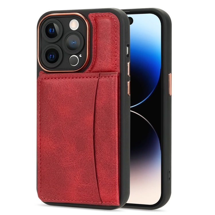 For iPhone 14 Pro Multifunctional Magsafe Magnetic Card Bag Phone Case(Red) - iPhone 14 Pro Cases by buy2fix | Online Shopping UK | buy2fix