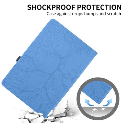 For Samsung Galaxy Tab S10 / S8 / S7 Tree Life Embossed Rotation Leather Tablet Case(Blue) - Tab S10 Cases by buy2fix | Online Shopping UK | buy2fix