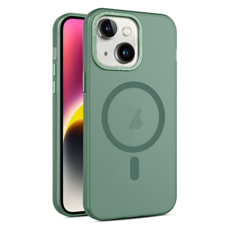 For iPhone 14 MagSafe Frosted Translucent Mist Phone Case(Green) - iPhone 14 Cases by buy2fix | Online Shopping UK | buy2fix