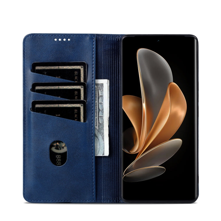 For OPPO Find X7 AZNS Magnetic Calf Texture Flip Leather Phone Case(Dark Blue) - Find X7 Cases by AZNS | Online Shopping UK | buy2fix