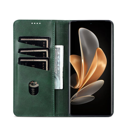 For OPPO Find X7 AZNS Magnetic Calf Texture Flip Leather Phone Case(Dark Green) - OPPO Cases by AZNS | Online Shopping UK | buy2fix