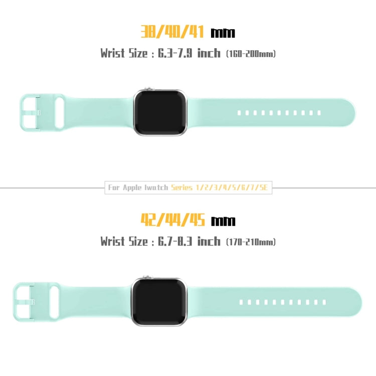 For Apple Watch SE 40mm Pin Buckle Silicone Watch Band(Mint Green) - Watch Bands by buy2fix | Online Shopping UK | buy2fix