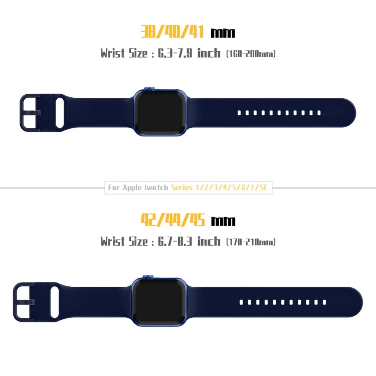 For Apple Watch SE 44mm Pin Buckle Silicone Watch Band(Midnight Blue) - Watch Bands by buy2fix | Online Shopping UK | buy2fix