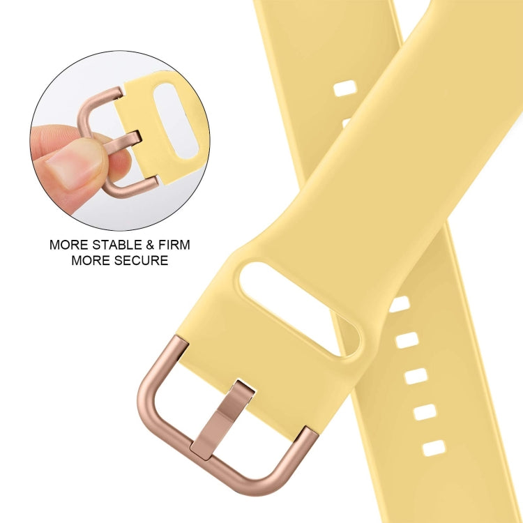 For Apple Watch Series 6 44mm Pin Buckle Silicone Watch Band(Yellow) - Watch Bands by buy2fix | Online Shopping UK | buy2fix