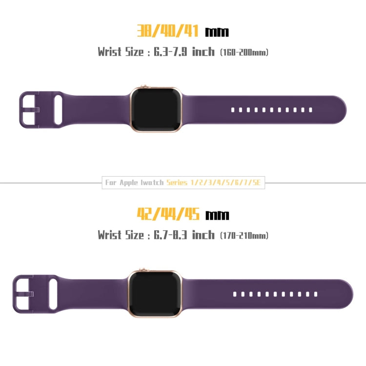 For Apple Watch Series 3 42mm Pin Buckle Silicone Watch Band(Dark Purple) - Watch Bands by buy2fix | Online Shopping UK | buy2fix