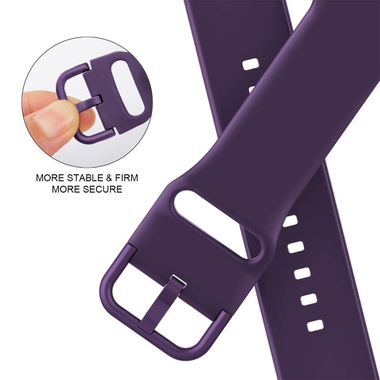 For Apple Watch Series 3 42mm Pin Buckle Silicone Watch Band(Dark Purple) - Watch Bands by buy2fix | Online Shopping UK | buy2fix