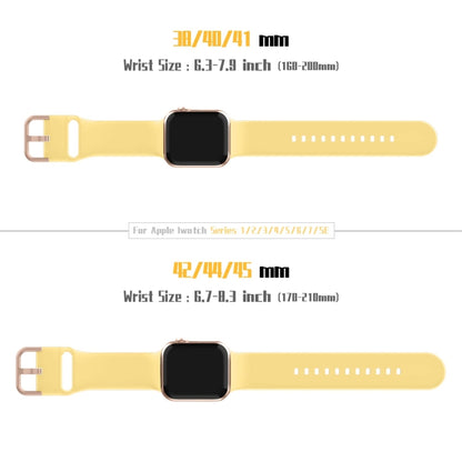 For Apple Watch Series 2 42mm Pin Buckle Silicone Watch Band(Yellow) - Watch Bands by buy2fix | Online Shopping UK | buy2fix