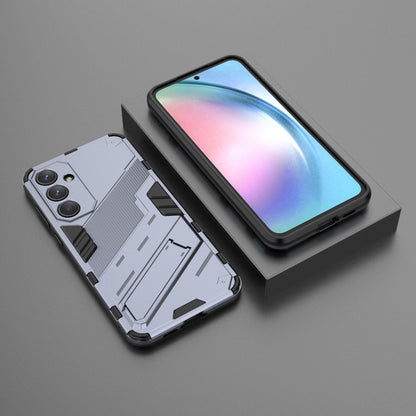 For Samsung Galaxy A55 5G Punk Armor 2 in 1 PC + TPU Shockproof Phone Case with Invisible Holder(Grey) - Galaxy Phone Cases by buy2fix | Online Shopping UK | buy2fix