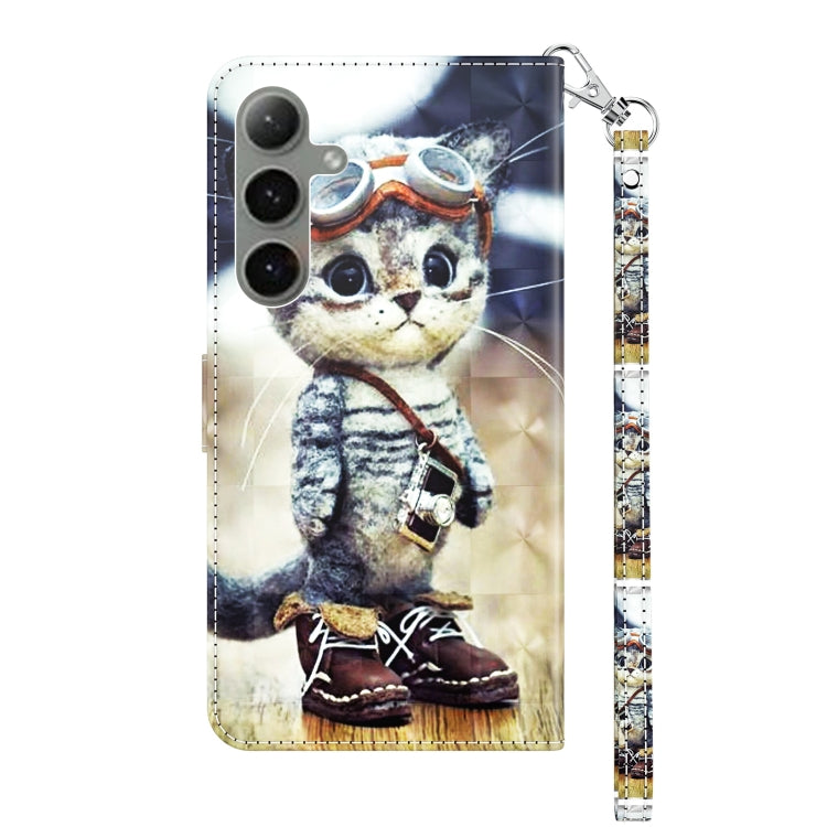 For Samsung Galaxy S24+ 5G 3D Painted Leather Phone Case(Naughty Cat) - Galaxy S24+ 5G Cases by buy2fix | Online Shopping UK | buy2fix