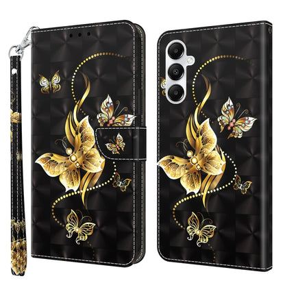 For Samsung Galaxy A35 5G 3D Painted Leather Phone Case(Golden Swallow Butterfly) - Galaxy Phone Cases by buy2fix | Online Shopping UK | buy2fix