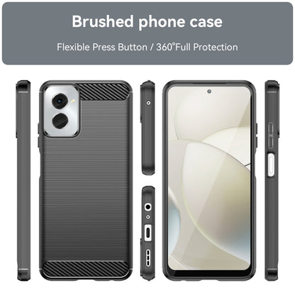For Motorola Moto G Power 2024 Brushed Texture Carbon Fiber TPU Phone Case(Black) - Motorola Cases by buy2fix | Online Shopping UK | buy2fix