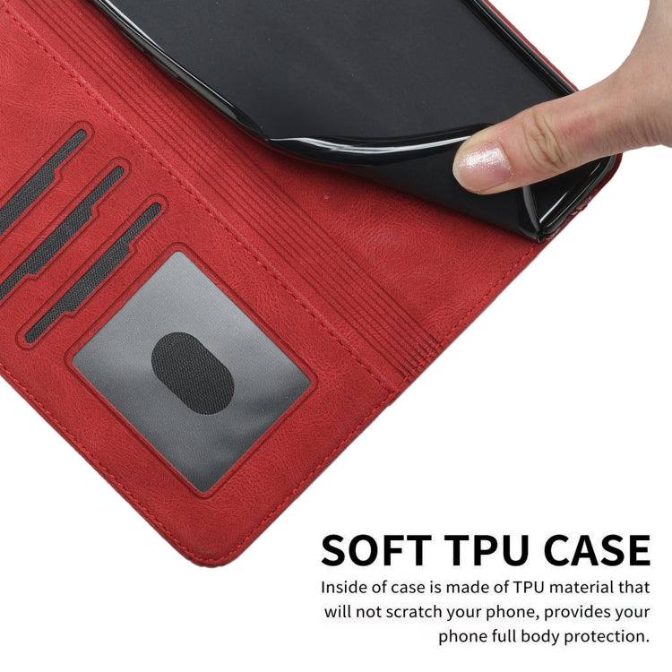 For Motorola Edge 5G 2024 Cubic Skin Feel Flip Leather Phone Case(Red) - Motorola Cases by buy2fix | Online Shopping UK | buy2fix