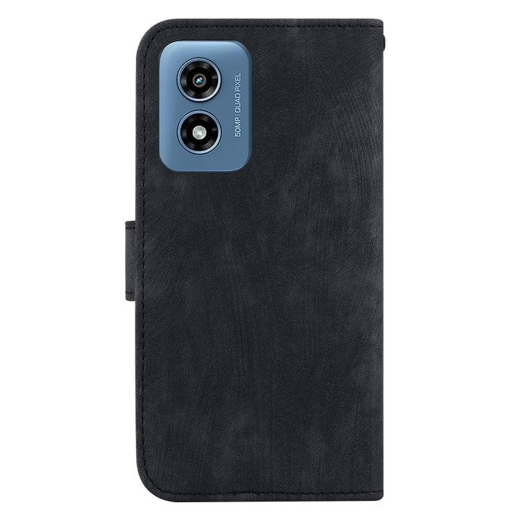For Motorola Moto G Play 4G 2024 Little Tiger Embossed Leather Phone Case(Black) - Motorola Cases by buy2fix | Online Shopping UK | buy2fix