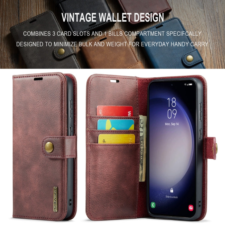 For Samsung Galaxy A55 5G DG.MING Crazy Horse Texture Detachable Magnetic Leather Case(Red) - Galaxy Phone Cases by DG.MING | Online Shopping UK | buy2fix