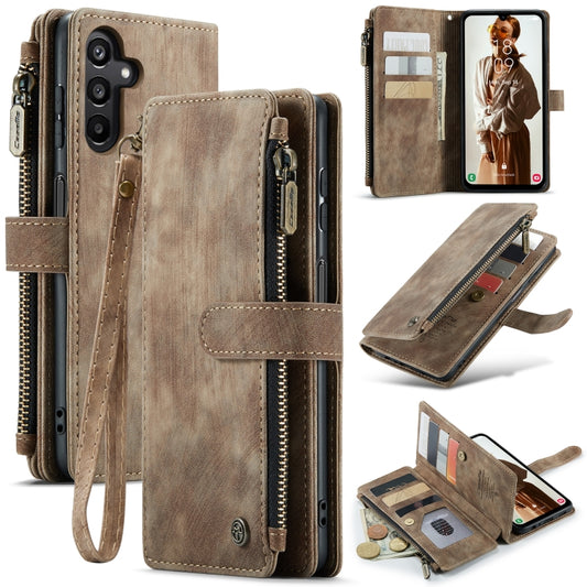 For Samsung Galaxy A15 CaseMe C30 Card Slots Zipper Wallet Leather Phone Case(Brown) - Galaxy Phone Cases by CaseMe | Online Shopping UK | buy2fix