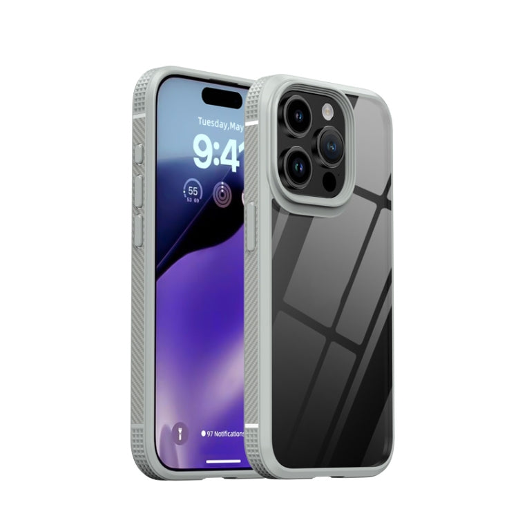 For iPhone 15 Pro Max iPAKY MG Series Transparent PC+TPU Phone Case(Grey) - iPhone 15 Pro Max Cases by iPAKY | Online Shopping UK | buy2fix