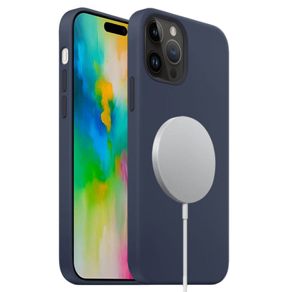 For iPhone 16 Pro Max Liquid Silicone Full Coverage MagSafe Phone Case(Navy Blue) - iPhone 16 Pro Max Cases by buy2fix | Online Shopping UK | buy2fix