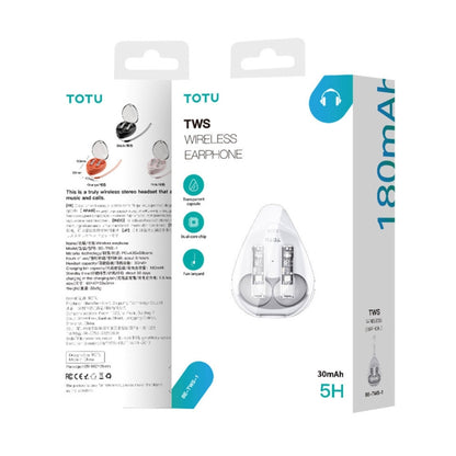 TOTU BE-1-TWS Bluetooth 5.3 Wireless Bluetooth Earphone(White) - TWS Earphone by TOTUDESIGN | Online Shopping UK | buy2fix
