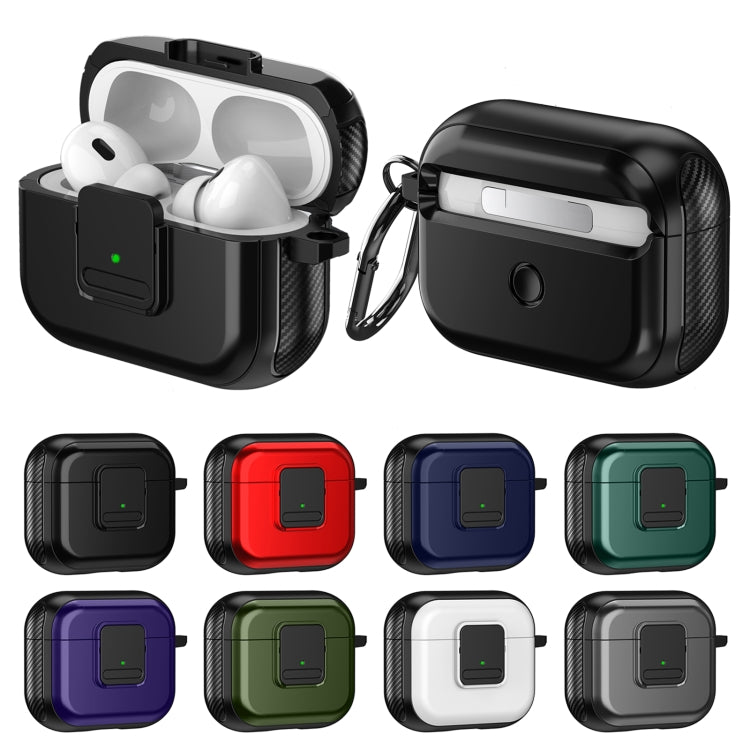 For AirPods Pro 2 TPU + PC Wireless Earphones Case with Magnetic Switch(Army Green) - For AirPods Pro 2 by buy2fix | Online Shopping UK | buy2fix