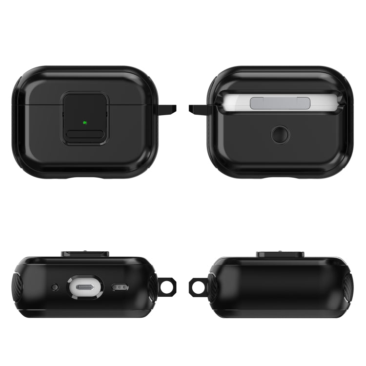 For AirPods 3 TPU + PC Wireless Earphones Case with Magnetic Switch(Black) - For AirPods 3 by buy2fix | Online Shopping UK | buy2fix